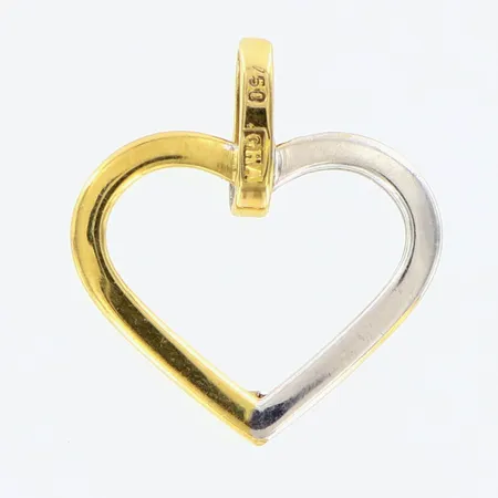 Hänge hjärta gulguld/vitguld, GHA, 15mm, 18K Vikt: 0,7 g