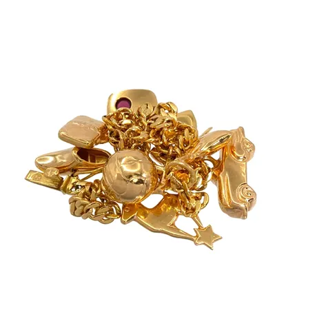 Armband Pansar med åtta berlocker i 18K guld, defekter Vikt: 9,3 g