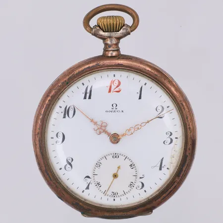 Fickur Omega Röd tolva, 51mm, nr: 58387338, sekundvisare, manuell, silver 800/1000 