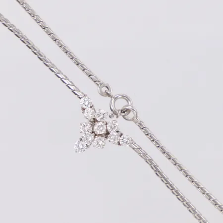 Kedja med integrerat hänge med diamanter 11xca0,08ct , längd 43,5cm, bredd 1,7-12,9mm, 18K Vikt: 16,2 g