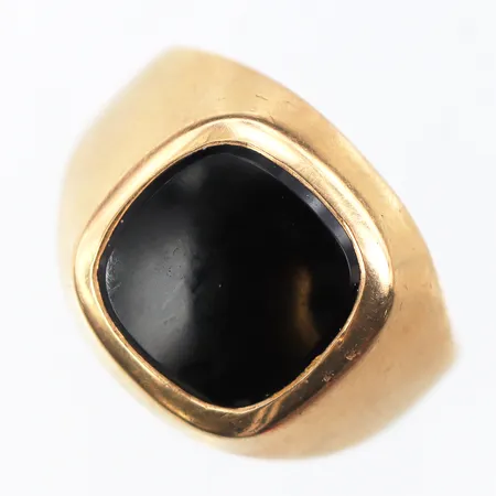 Klackring med sten,Kaplan Stockholm 1961,storlek 20 mm,bredd 4.2-16.7 mm,18k. Vikt: 7,8 g