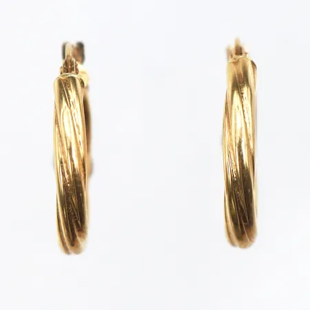 Örhängen paret, Italienska stämplar,diameter ca 19.4 mm,18k. Vikt: 2 g