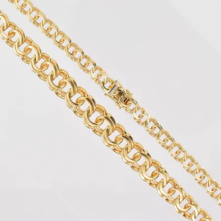 Collier Bismarck längd 45,5cm doserad bredd 7-12mm GFAB 18K Vikt: 50,9 g