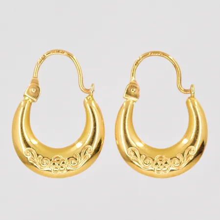 Örhängen mönstrade längd 18,5mm bredd 13,5mm 18K Vikt: 1,1 g