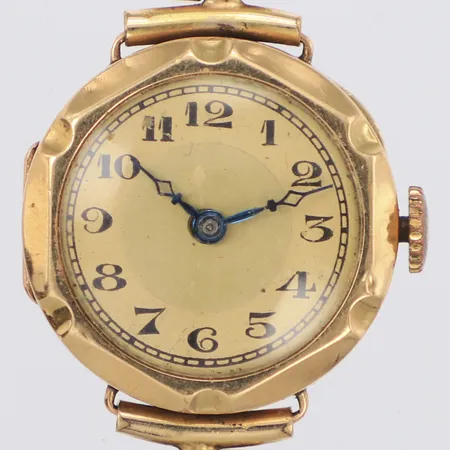 1 Damur 14K, manuell, går ej, bucklig, armband i doublé 14K bruttovikt  14,9g