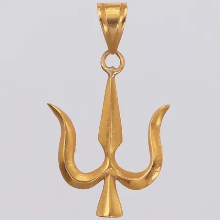 Hänge Treudd, längd 36mm, bredd 21mm, skev, ostämplad, 18K Vikt: 3,5 g