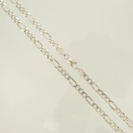 Halskedja Figaro längd 50cm bredd 4mm, silver 925/1000-delar 15,3g Vikt: 15,3 g