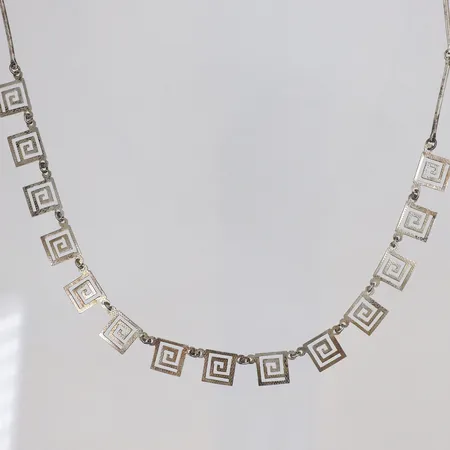 Collier stavmodell meandermönstrat 43cm bredd 1,5-10mm silver 925/1000 Vikt: 8 g