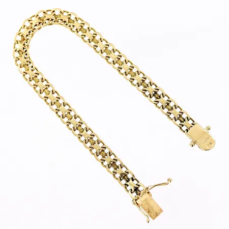 Armband X-länk längd 17,5cm, bredd 6mm, 18K Vikt: 12,4 g