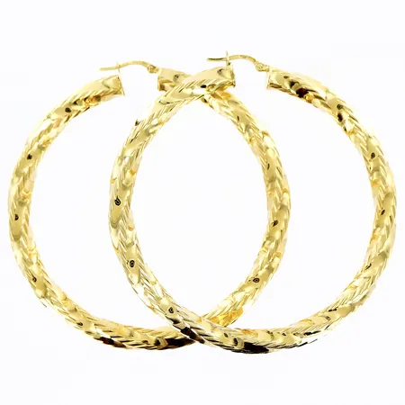 Örhängen creoler längd 70mm, bredd 5mm, ihåliga, 18K Vikt: 14,3 g