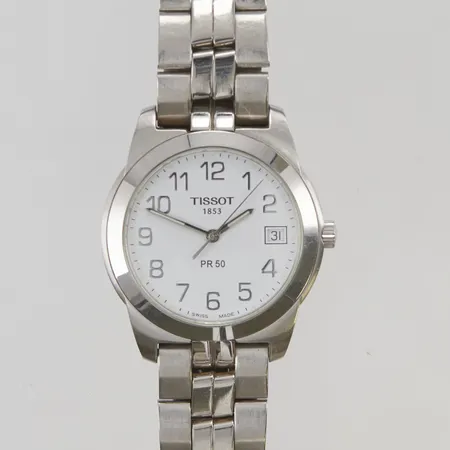 Herrur Tissot PR50 stål quartz ref-nr:TKNBB serie-nr:323523-M batteribyte krävs kort länk inga tillbehör.