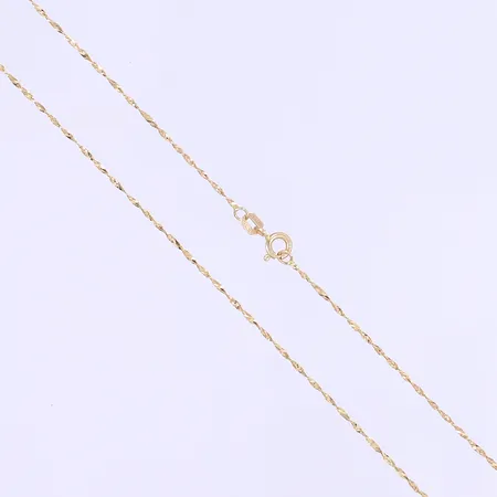 Halskedja Singapore 41,5cm, bredd 1mm, 18K Vikt: 1,2 g