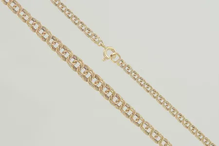 Halskedja bismark, längd 45 cm bredd 3-6 mm, 18K Vikt: 12,4 g