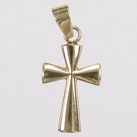 Hänge kors längd 30mm inkl ögla, bredd 5,3-13,5mm, 14K  Vikt: 1,5 g
