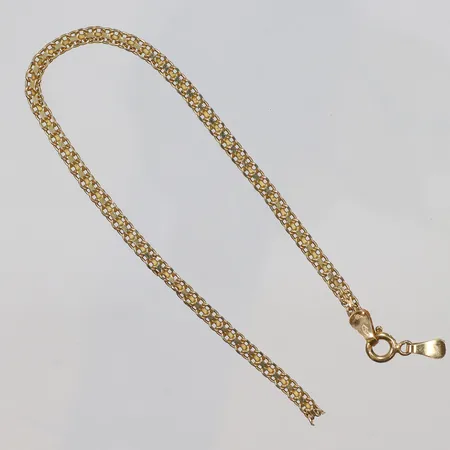 Armband X-länk, längd 19,5cm, bredd 3mm, defekt, 18K Vikt: 1,9 g