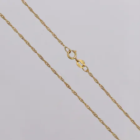 Kedja Singapore längd 47,5cm, bredd 1mm, 14K  Vikt: 1,2 g