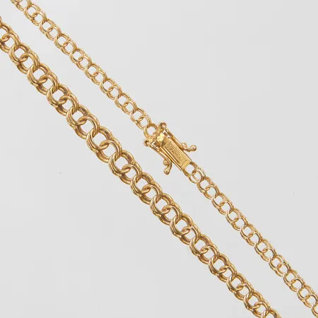 Collier Bismarck doserad, längd: 43cm, bredd: 3-5,1mm, GFAB, 18K  Vikt: 7,9 g