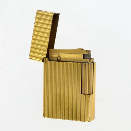 Tändare, ST Dupont, Paris, förgylld metall, ca 10x35x55mm, serinummer 9PAV091, behov av gaspåyllning, inga tillbehör