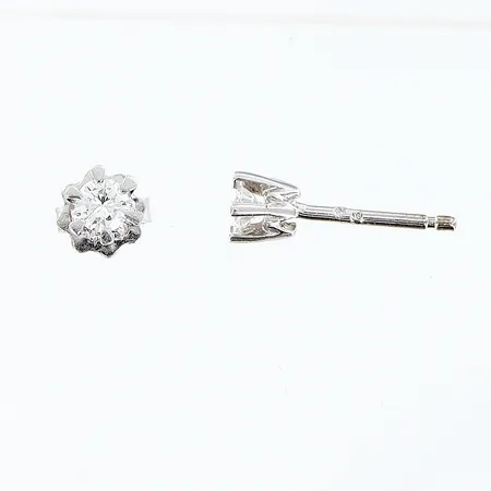 Örhängen diamanter 2 x 0,15ct vitguld, ett stopp saknas, 18K Vikt: 1,2 g
