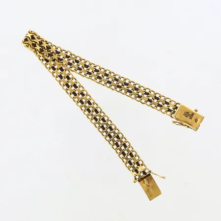 Armband X-länk ca 19,5cm, bredd ca 9mm, 18K Vikt: 14,7 g