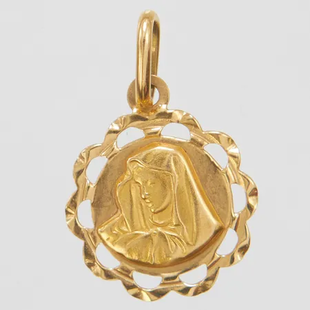 Hänge Madonna 24,5x15,8mm, italienska stämplar, 18K Vikt: 1,6 g