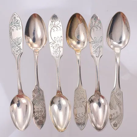 6 kaffeskedar Tornedal 12cm, silver 830/1000  Vikt: 85,3 g