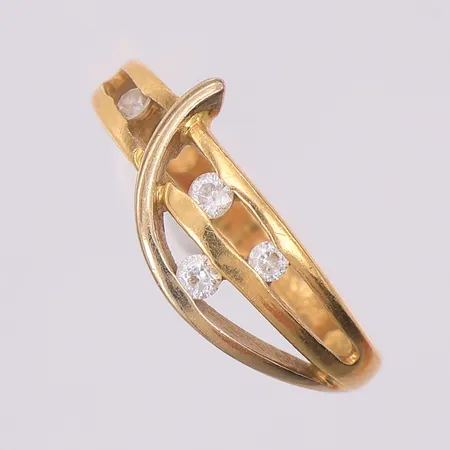 Ring vita stenar stl:16¼, Guld Carlsén AB, 18K Vikt: 3,3 g