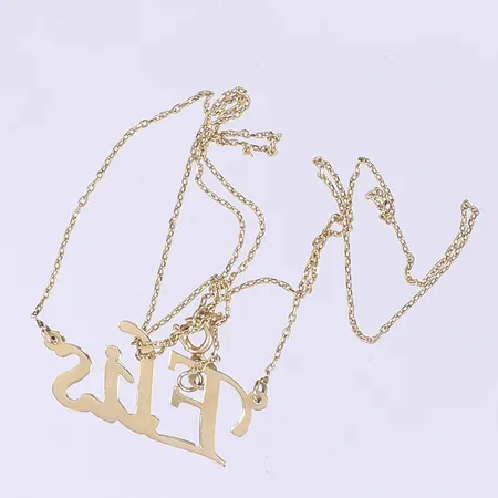 Halscollier, defekt lås, 14K  Vikt: 2,5 g