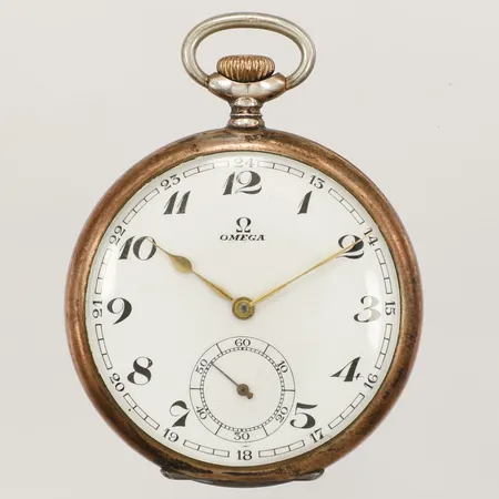 Fickur Omega, Ø49mm, manuell, liten sekundvisare, boettnr:9204374 silver från Boliden 800/1000 Bruttovikt:70,2g