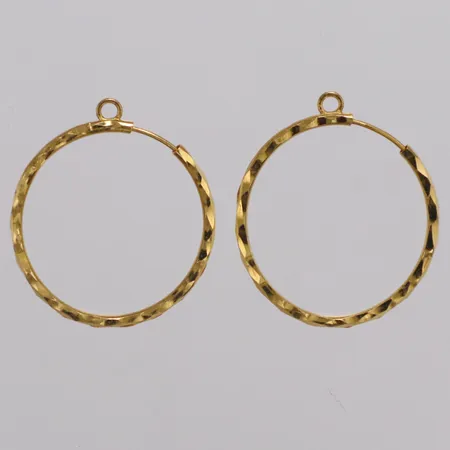 Ett par örhängen 22mm, saknar delar, 21K  Vikt: 0,8 g
