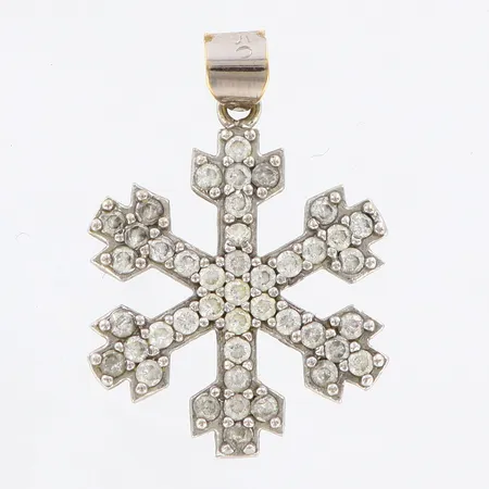 Hänge med stenar snöflinga, ca 24mm, 18K Vikt: 2,3 g