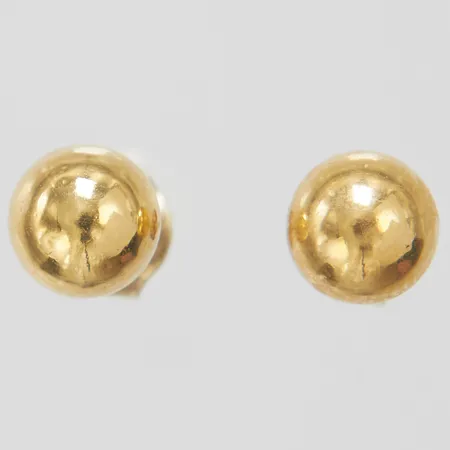 Örhängen kulor Ø6,5mm, 18K, snurrebussar silver 925/1000, bruttovikt 0,7g.