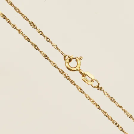 Kedja Singapore längd 42cm, bredd 1,2mm, 18K  Vikt: 1,3 g