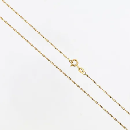 Kedja Singapore, längd ca 43cm, bredd 1mm, GHA, 18K Vikt: 1,3 g