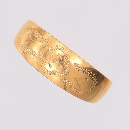 Ring mönstrad stl:16½, NSE, 18K Vikt: 1,2 g