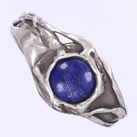 Armring med blå sten Ø62mm bredd 10-31mm, något ojämn, silver 925/1000  Vikt: 39 g