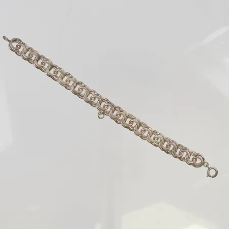 Armband 19,5cm bredd 11mm ögla till berlock 830/1000 Silver 34,5g.