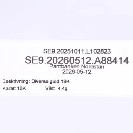Diverse guld 18K  Vikt: 4,4 g