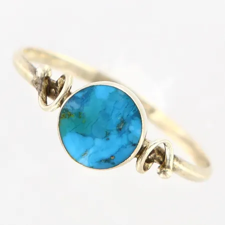 Ring med turkos sten, stl:18, 1-7mm, silver 925/1000 Vikt: 1 g
