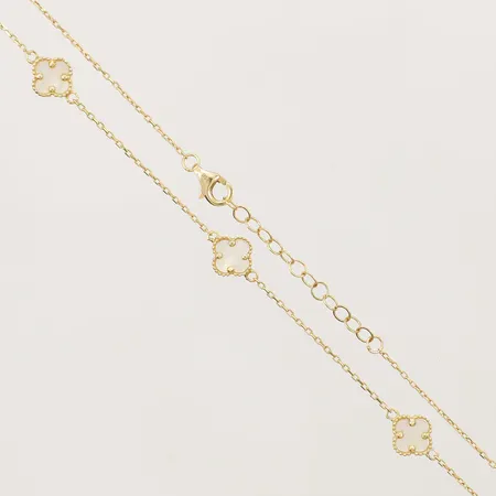 Collier med vita stenar, längd 42-45cm, bredd 0,6-7,2mm, 18K  Vikt: 4,1 g
