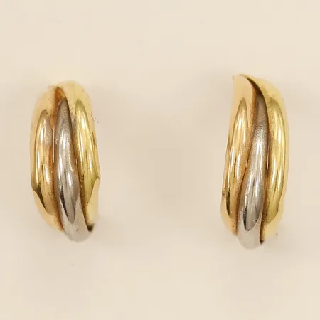 Ett par örhängen 12x5mm trefärgad saknar lås 18K Vikt: 1 g