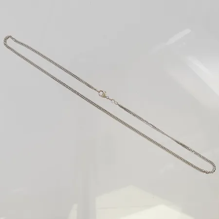Kedja dubbel pansar 45cm bredd 2,9mm vitguld, låset bör omrodieras, 18K 15,6g.
