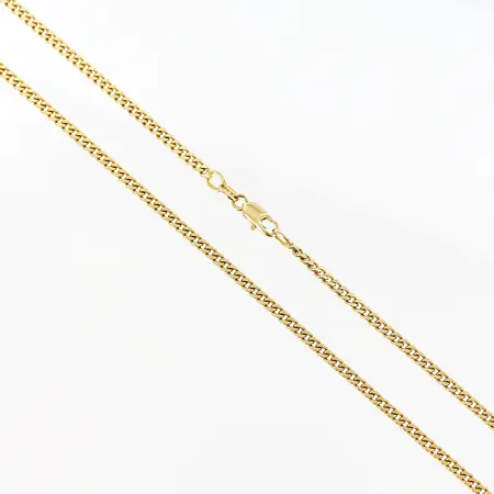 Kedja Pansar längd 51,2cm, bredd 2mm, fjäder i lås sönder, 18K Vikt: 10,9 g