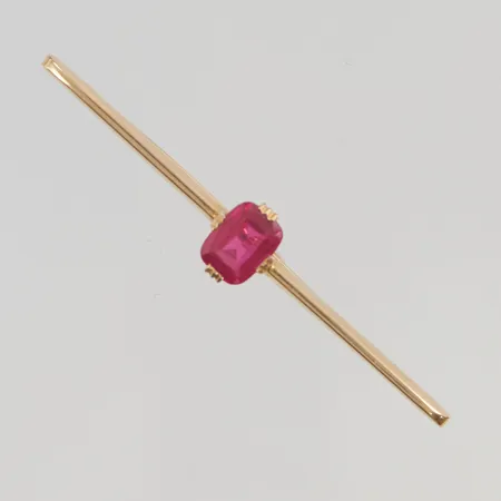 Brosch 55mm syntetisk spinell, 18K 2,4g.