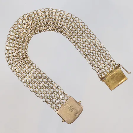 Armband X-länk, längd 20,5cm, bredd ca 15mm, defekt, 18K Vikt: 20,5 g