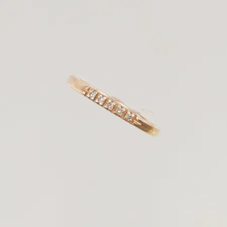Ring diamanter 5x ca 0,01ct stl:17¼ bredd 2mm 14K 1,4g.