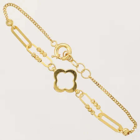 Armband längd 18,5-20,5cm, bredd 1,8-14,8mm, 21K  Vikt: 5,5 g