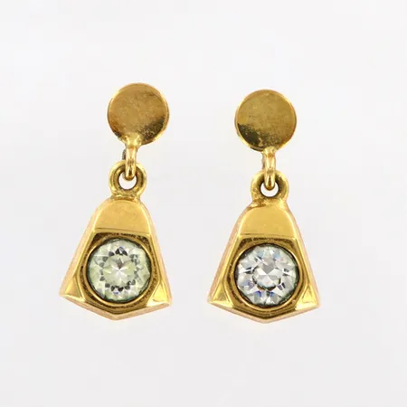 Ett par örhängen med sten, 15x8mm, 18K  Vikt: 1,6 g