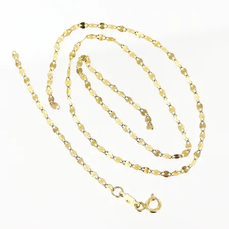 Kedja längd 37cm, bredd 2mm, defekt, 14K Vikt: 1,1 g