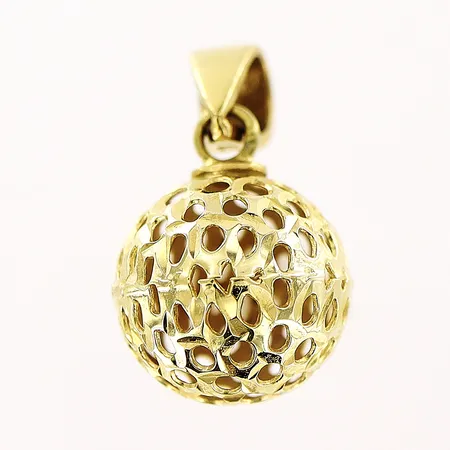 Hänge boll Guldfynd längd 15mm, bredd 9mm,18K Vikt: 0,9 g